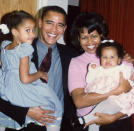 <p>The Obamas welcomed their daughter, Malia Ann Obama, on July 4, 1998, and her little sister, Sasha, on July 10, 2001. </p>