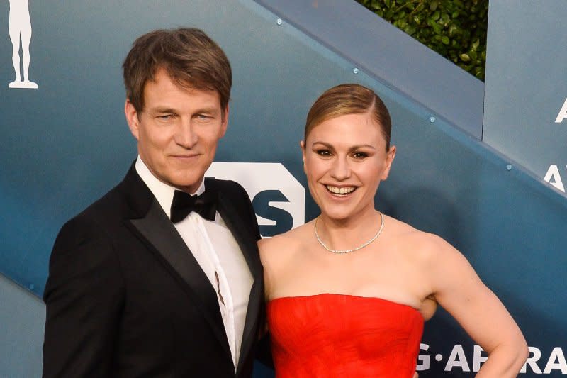 Stephen Moyer and Anna Paquin collaborated again on the film "A Bit of Light." File Photo by Jim Ruymen/UPI