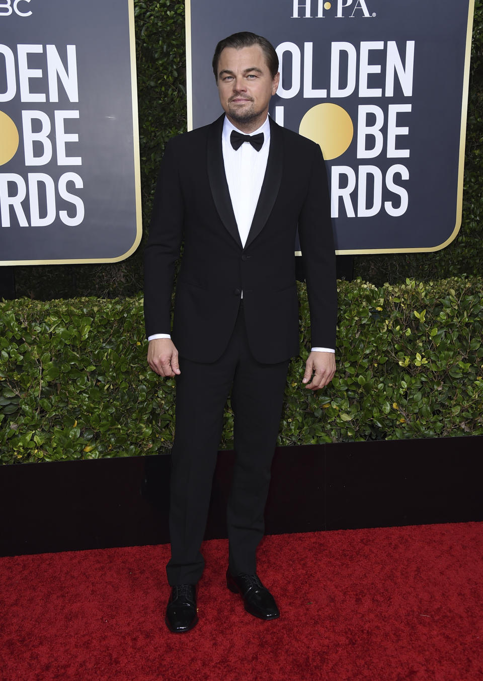 Leonardo DiCaprio arrives at the 77th annual Golden Globe Awards at the Beverly Hilton Hotel on Sunday, Jan. 5, 2020, in Beverly Hills, Calif. (Photo by Jordan Strauss/Invision/AP)