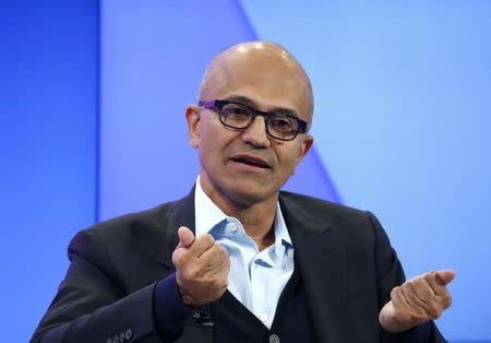 Satya Nadella, CEO of Microsoft Corporation attends the annual meeting of the World Economic Forum (WEF) in Davos, Switzerland, January 17, 2017. REUTERS/Ruben Sprich