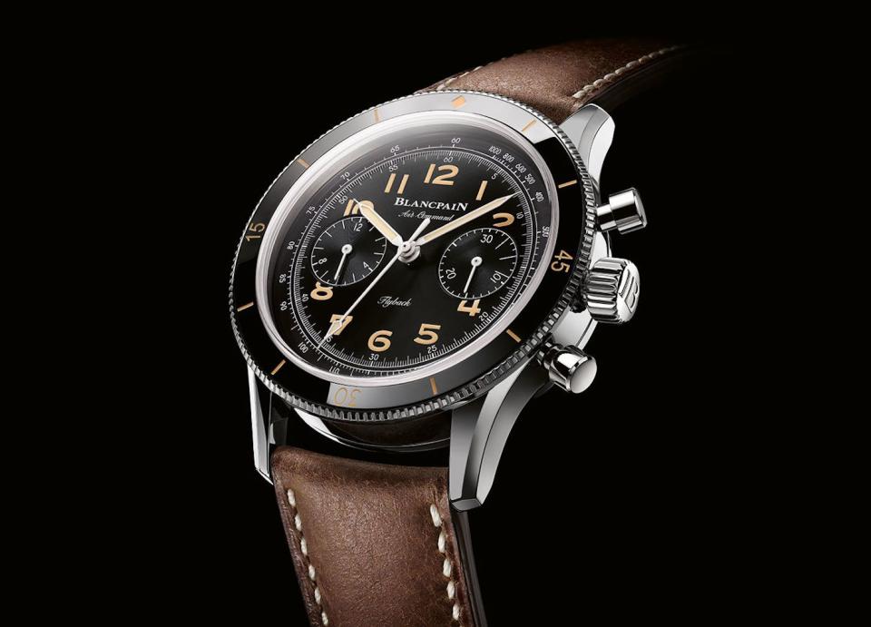 <p>Air Command Chronograph Flyback Limited Edition</p><p><a class="link " href="https://www.watches-of-switzerland.co.uk/c/Brands/Blancpain/filter/Page_1/Psize_96/Recipient_For-Him/Show_Page/Sort_relevance/" rel="nofollow noopener" target="_blank" data-ylk="slk:SHOP;elm:context_link;itc:0;sec:content-canvas">SHOP</a></p><p>The Blancpain Air Command was originally produced in the Fifties, intended for use by the US Air Force. For this 500-piece limited edition, Switzerland's oldest watch manufacturer wanted to remain as faithful as possible to that original model – with a few concessions to modernity. To wit, the combination of an ultra-vintage look with modern materials and a modern movement.</p><p>£15,170; <a href="https://www.blancpain.com/en" rel="nofollow noopener" target="_blank" data-ylk="slk:blancpain.com;elm:context_link;itc:0;sec:content-canvas" class="link ">blancpain.com</a></p>