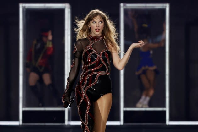 Taylor Swift performing in Singapore on the Eras Tour - Credit: Ashok Kumar/TAS24/Getty Images