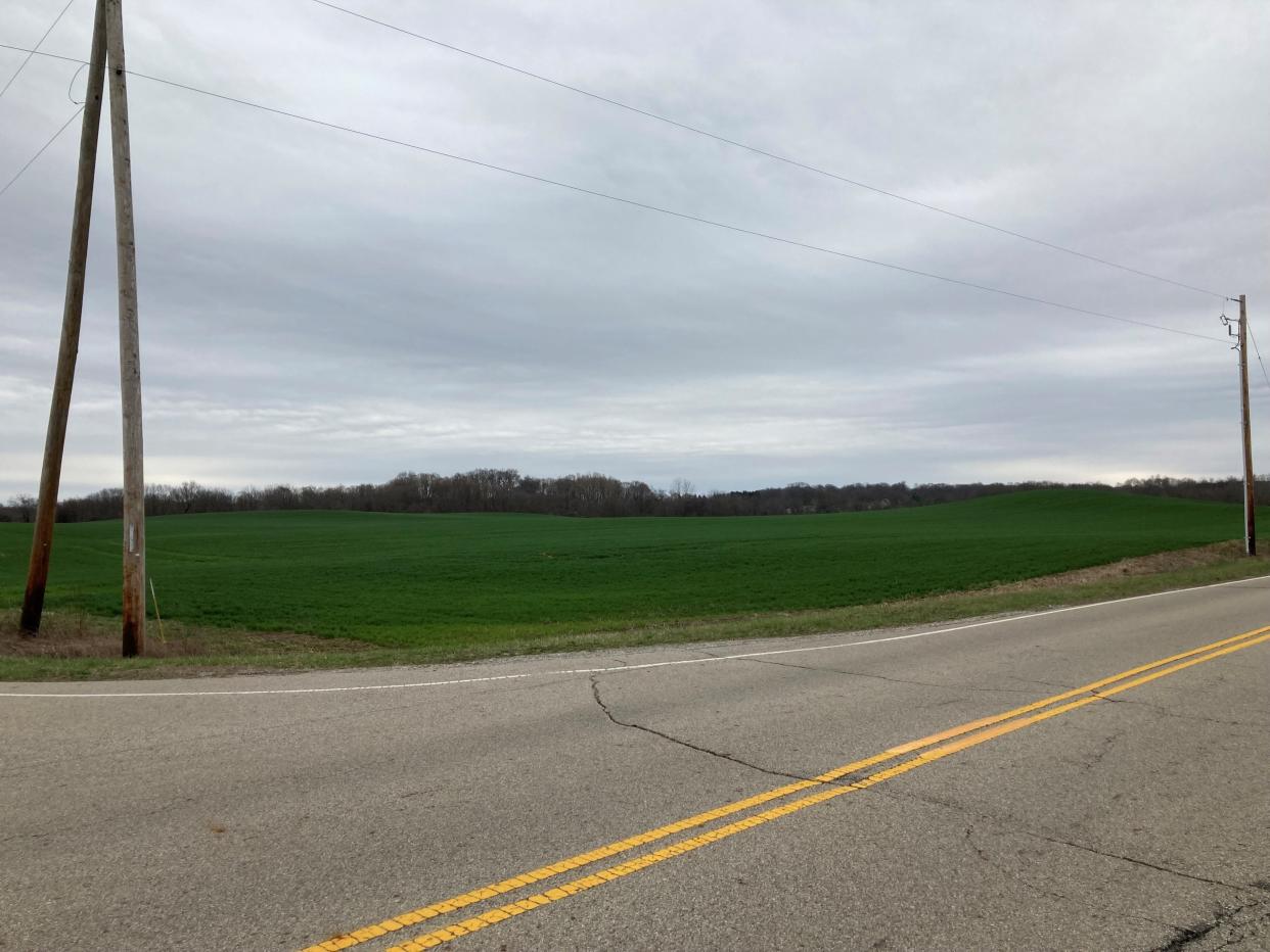 A 67-acre property purchased by the Southwest Licking Community Water and Sewer District at the intersection of Outville and General Griffin Roads in St. Albans Township. The district district has not determined a use for the land yet.