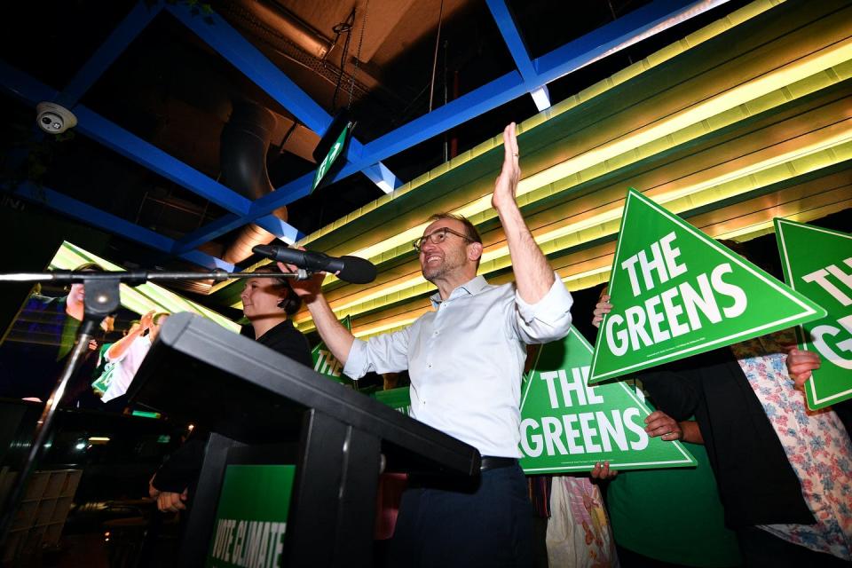 <span class="caption">The Greens made significant inroads against both the Coalition and ALP in Brisbane.</span> <span class="attribution"><span class="source">James Ross/AAP</span></span>