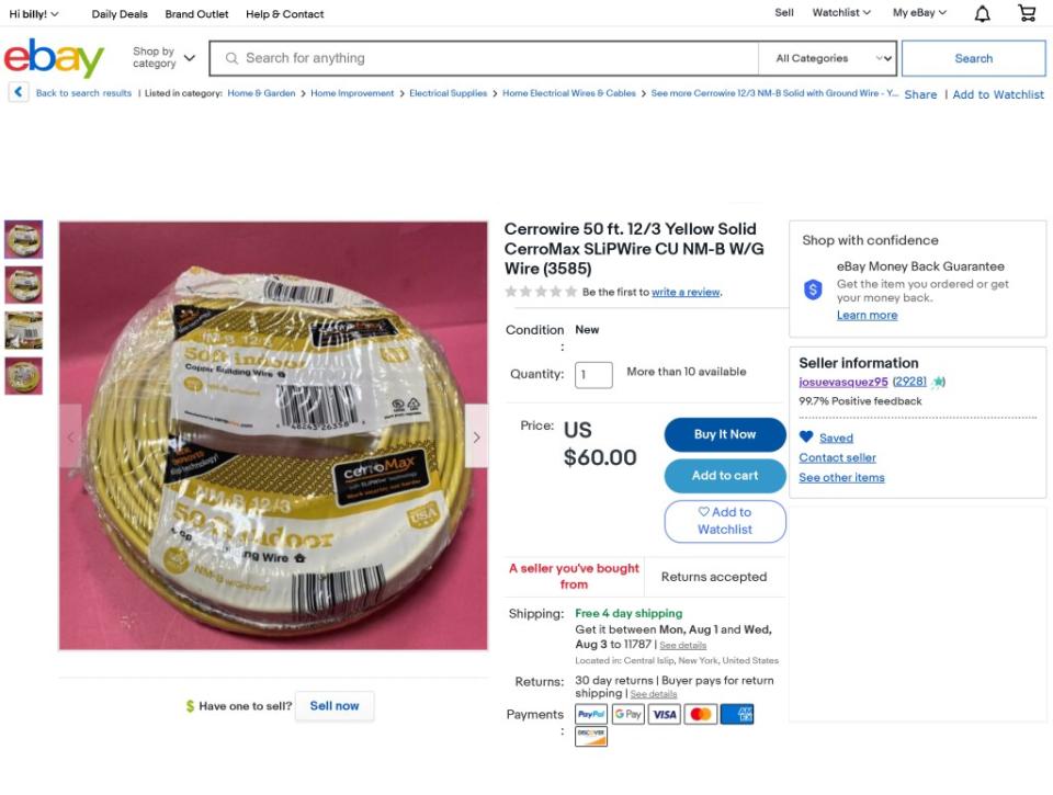 The Brentwood, NY, bust also found stolen items, including professional construction materials like this being sold on eBay. The platform told The Post it has measures to tackle illegal activity. Office of the District Attorney, Suffolk County