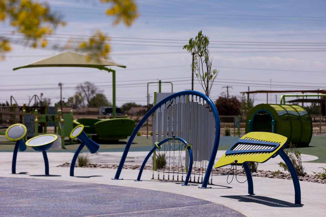 The Sunrise Rotary Music Garden at the largest all-abilities playground at Ascarate Park in the Lower Valley.