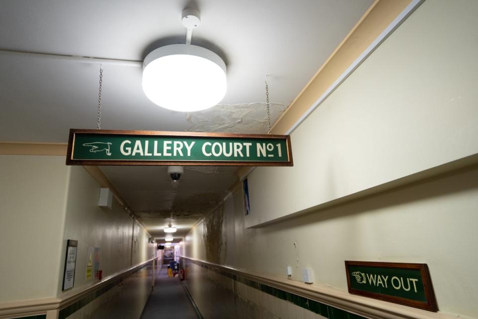 A corridor leading to court No 1 at the Old Bailey in London (PA) (PA Wire)