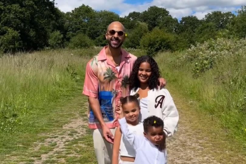 Marvin Humes with his three children