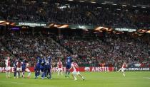 Football Soccer - Ajax Amsterdam v Manchester United - UEFA Europa League Final - Friends Arena, Solna, Stockholm, Sweden - 24/5/17 Ajax's Hakim Ziyech takes a freekick Reuters / Andrew Couldridge Livepic