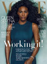 <p>Celebrating natural beauty, and hair, Williams was radiant on the cover of Vogue’s April issue in a teal Rag & Bone sheath dress.</p>