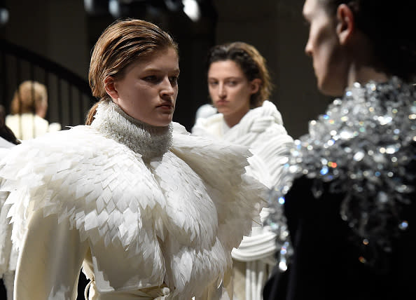 <p>The epic finale featured almost 70 capes reimagined and reinterpreted by Bailey and his design team. I am talking every style of fabric, material, shape you can think of. There were silk ones, heavy crocheted ones, pearl beaded ones and on and on. Cape fear no more I tell you! (Photo: Getty Images) </p>