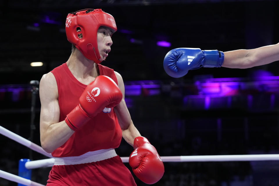 Taiwan's Lin Yu-ting fought on Wednesday night in Paris. (AP Photo/Ariana Cubillos)