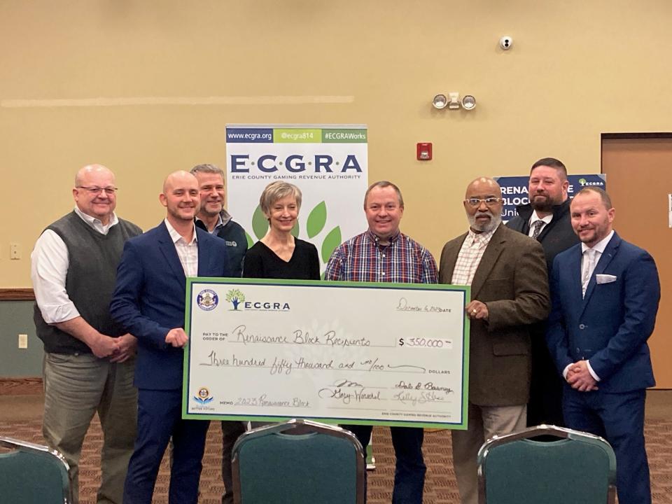 The Erie County Gaming Revenue Authority awarded $350,000 in Renaissance Block grants to two boroughs and two organizations on Dec. 6, 2023.