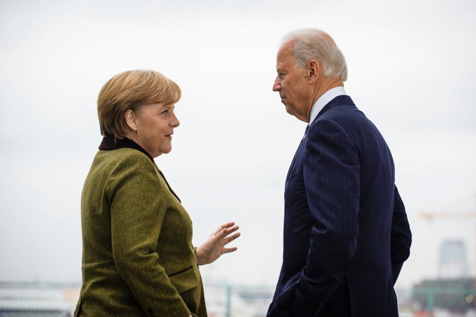 Bundeskanzlerin Angela Merkel mit US-Präsident Joe Biden.