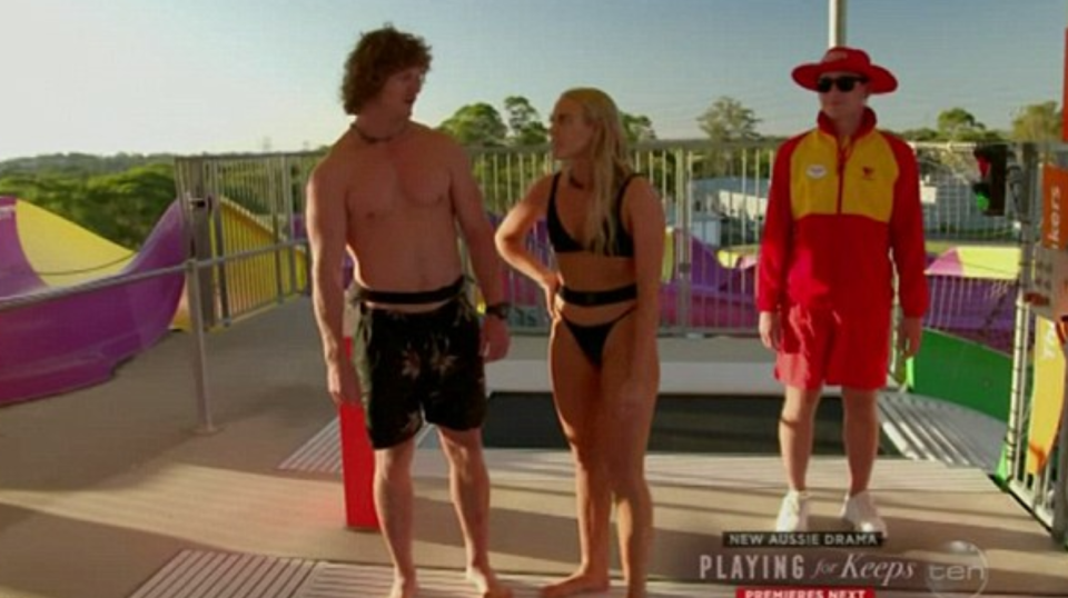 The teeny tiny bikini has left viewers divided, with some loving it and some hating it. Source: Ten