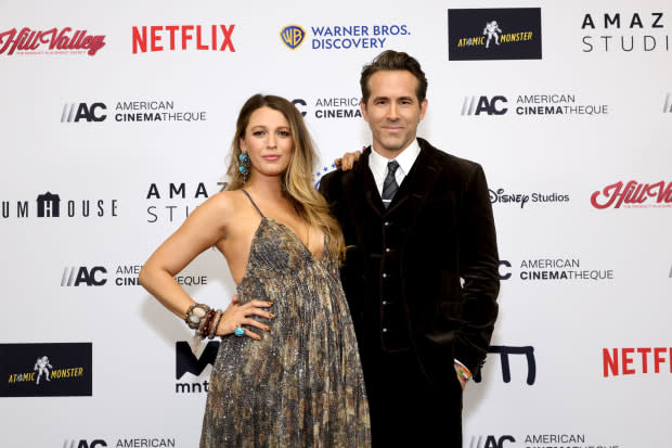 BEVERLY HILLS, CALIFORNIA - NOVEMBER 17: (L-R) Blake Lively and Honoree Ryan Reynolds attend the 36th Annual American Cinematheque Awards at The Beverly Hilton on <a href="https://parade.com/living/november-holidays-observances" rel="nofollow noopener" target="_blank" data-ylk="slk:November;elm:context_link;itc:0;sec:content-canvas" class="link ">November</a> 17, 2022 in Beverly Hills, California. (Photo by Emma McIntyre/Getty Images for American Cinematheque)<p><a href="https://www.gettyimages.com/detail/1442440104" rel="nofollow noopener" target="_blank" data-ylk="slk:Emma McIntyre/Getty Images;elm:context_link;itc:0;sec:content-canvas" class="link ">Emma McIntyre/Getty Images</a></p>