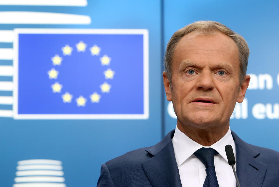 EU Council president Donald Tusk called for the UK to put its cards on the table (Reuters)