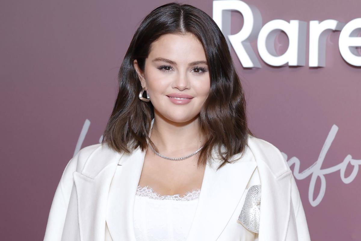 Selena Gomez Looks Angelic in $70 Lace Corset Bra at Her Rare Beauty Event  in Los Angeles