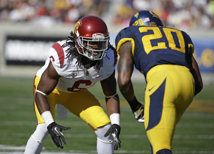 Josh Shaw lines up against California defensive back Isaac Lapite during a 2013 game. (AP)