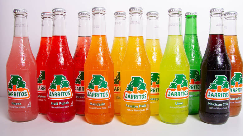 row of Jarritos bottles