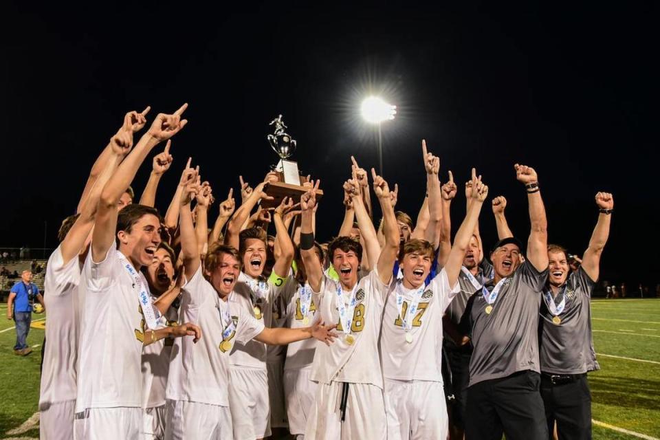 River Bluff players and coaches celebrated after their championship win.