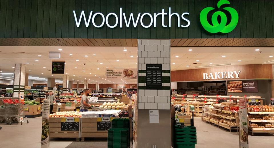 Woolworths says it is ‘working to deliver relief’ from high prices. <a href="https://www.shutterstock.com/image-photo/newcastle-australia-february-2018-front-shop-1086821597" rel="nofollow noopener" target="_blank" data-ylk="slk:haireena/Shutterstock;elm:context_link;itc:0;sec:content-canvas" class="link ">haireena/Shutterstock</a>