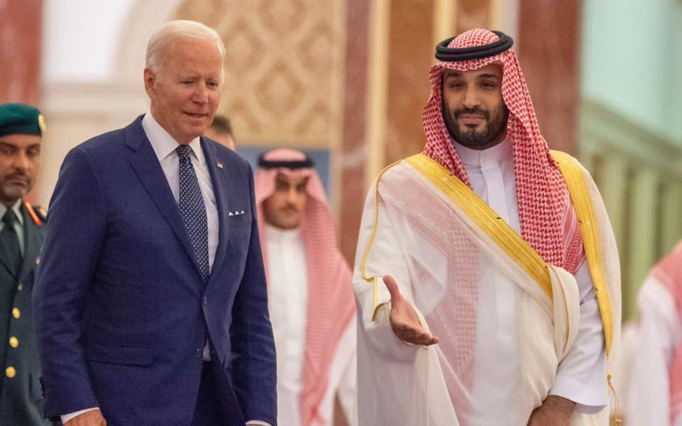 MbS with President Joe Biden at the Al Salman Royal Palace in Jeddah - Shutterstock