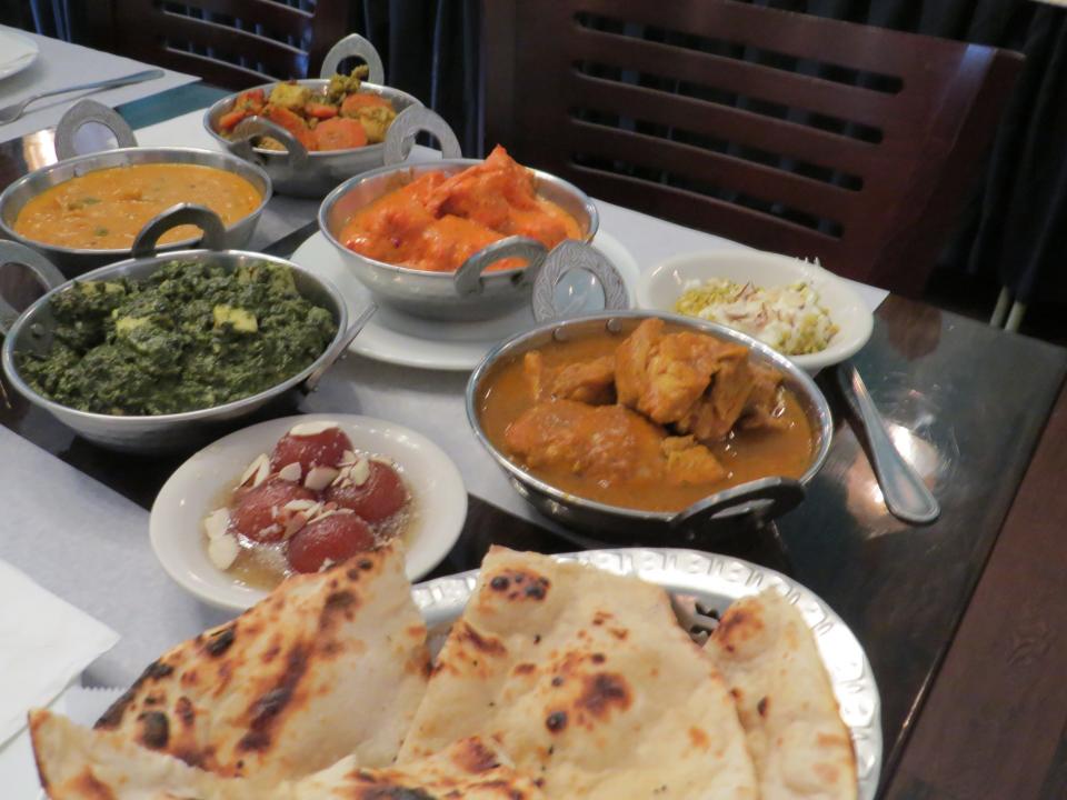 The buffet at the grand reopening of Cafe Delhi in Denville, where restaurateurs Mickey and Bhavana Chopra are focusing on northern Italian fare.