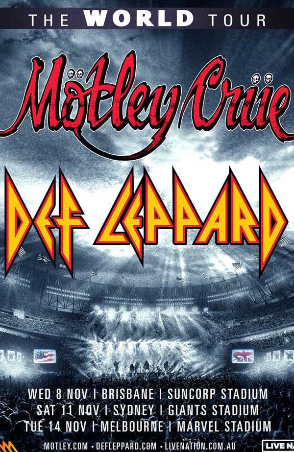 Def Leppard and Motley Crue Australian tour poster