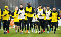 Soccer Football - Usain Bolt participates in a training session with Borussia Dortmund - Strobelallee Training Centre, Dortmund, Germany - March 23, 2018 Usain Bolt during Borussia Dortmund training REUTERS/Thilo Schmuelgen