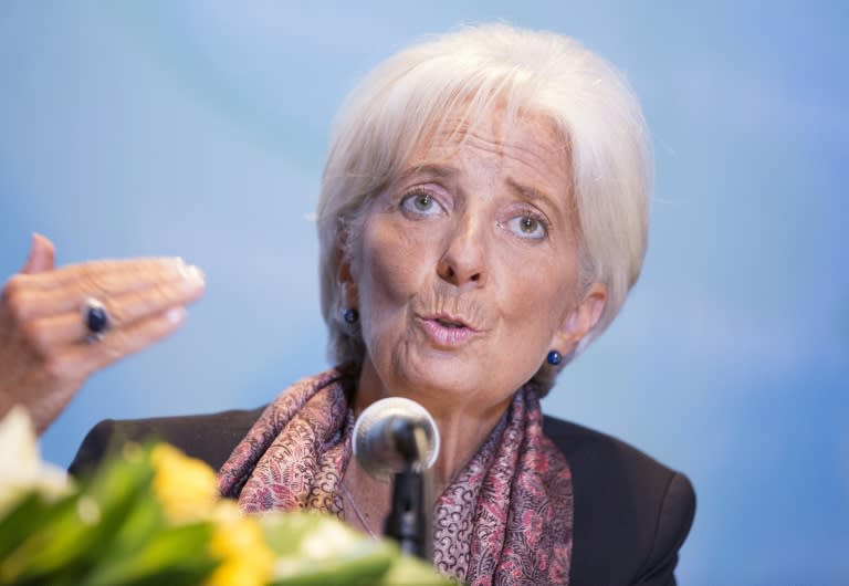 International Monetary Fund Managing Director Christine Lagarde, pictured during a press conference upon the conclusion of her visit to Indonesia, on September 2, 2015