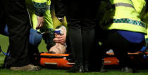 Soccer Football - Championship - Burton Albion vs Sheffield United - Pirelli Stadium, Burton, Britain - November 17, 2017 Sheffield United's Paul Coutts is stretchered off injured Action Images/Carl Recine