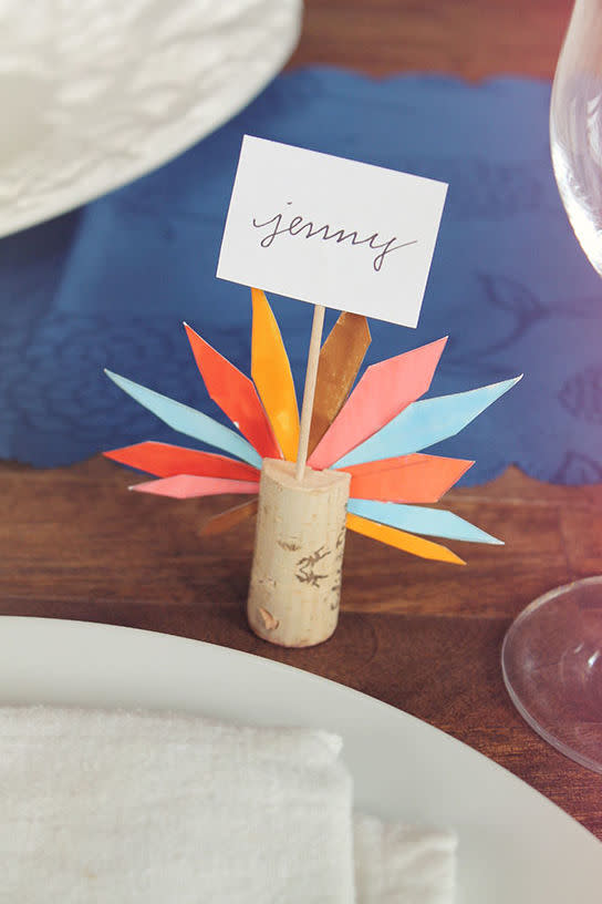 Colorful Turkey Feather Corks