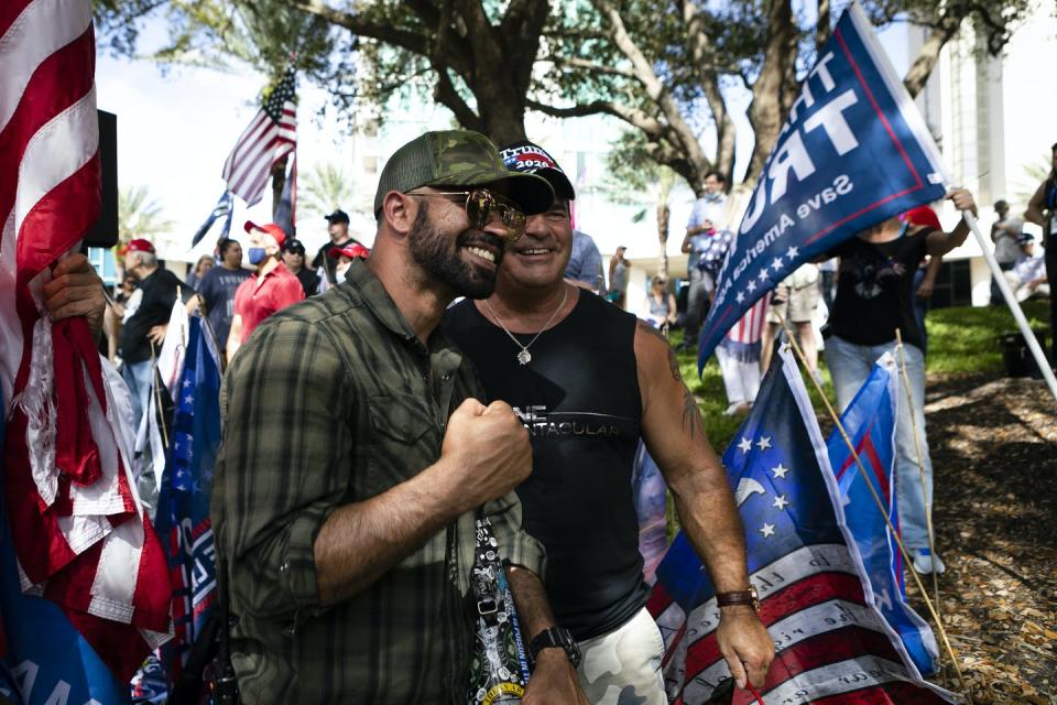 <span>In this Feb. 28, 2021, photograph, Proud Boys leader Enrique Tarrio is seen outside the Conservative Political Action Conference in Orlando, Florida.</span> <span><a href="https://www.gettyimages.com/detail/news-photo/enrique-tarrio-leader-of-the-proud-boys-is-seen-outside-the-news-photo/1231447043?adppopup=true" rel="nofollow noopener" target="_blank" data-ylk="slk:Eva Marie Uzcategui Trinkl/Anadolu Agency via Getty Images;elm:context_link;itc:0;sec:content-canvas" class="link ">Eva Marie Uzcategui Trinkl/Anadolu Agency via Getty Images</a></span>