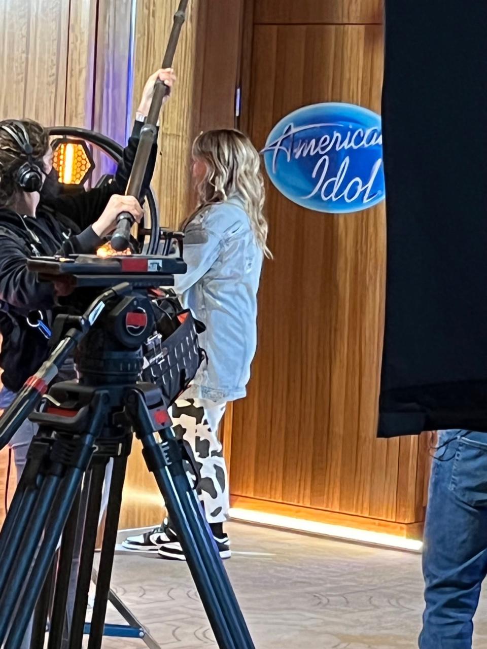 Faith Rhodes of Tecumseh waits backstage at the "American Idol" auditions in Las Vegas.