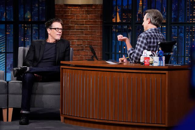 <p>Lloyd Bishop/getty</p> Kevin Bacon and Seth Meyers