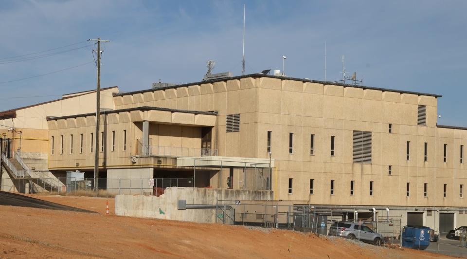 The jail portion of the Cleveland County Courthouse on Justice Place in Shelby.