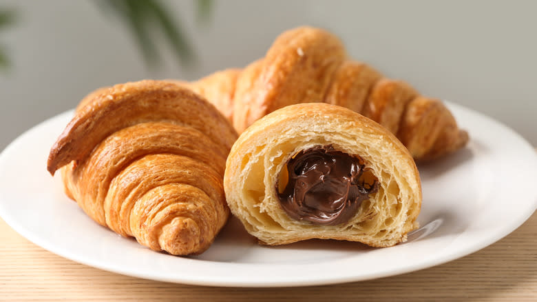 chocolate stuffed croissants