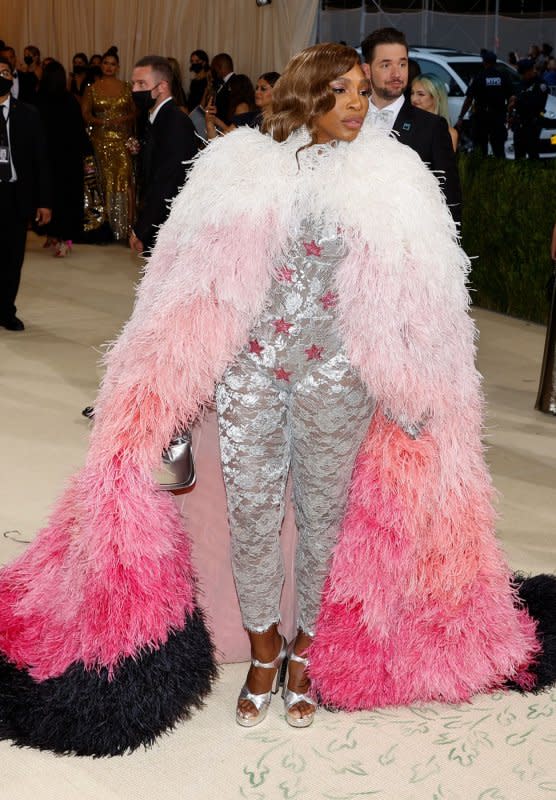 Serena Williams arrives for The Met Gala at The Metropolitan Museum of Art celebrating the opening of In America: A Lexicon of Fashion in New York City on September 13, 2021. The tennis star turns 42 on September 26. Photo by John Angelillo/UPI