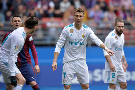 Soccer Football - La Liga Santander - Eibar vs Real Madrid - Ipurua, Eibar, Spain - March 10, 2018 Real Madrid’s Cristiano Ronaldo during the game REUTERS/Vincent West