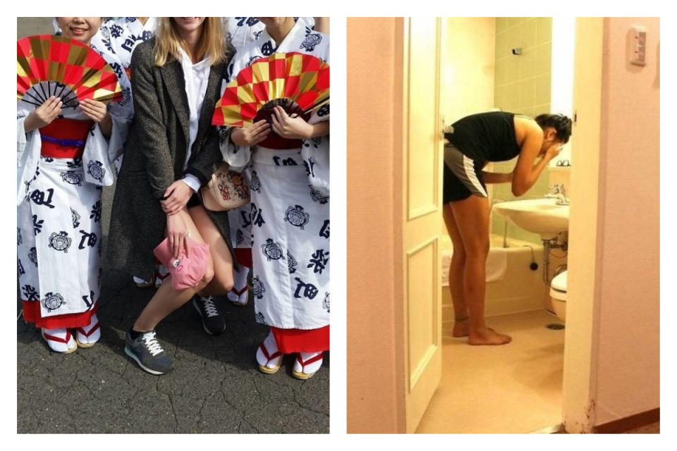 ▲美國人去日本旅遊，一系列最萌身高差的照片讓網友笑翻。（圖／翻攝自Boredpanda）