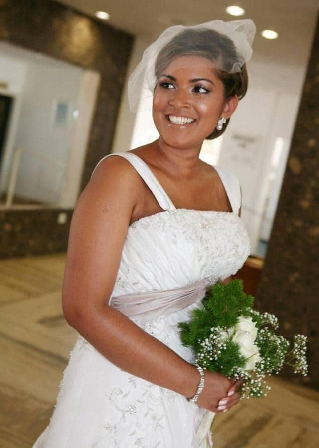 Sabrina Christou on her wedding day