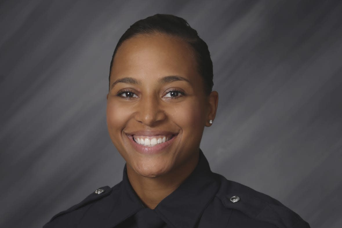 FILE – This June 14, 2018, file photo provided by the Indianapolis Police Department shows Indianapolis Police Officer Breann Leath. Elliahs Dorsey, charged with fatally shooting Leath when she responded to a domestic violence call in 2020, is now seeking an insanity defense as he seeks to avoid the death penalty.(Indianapolis Police Department via AP, File)