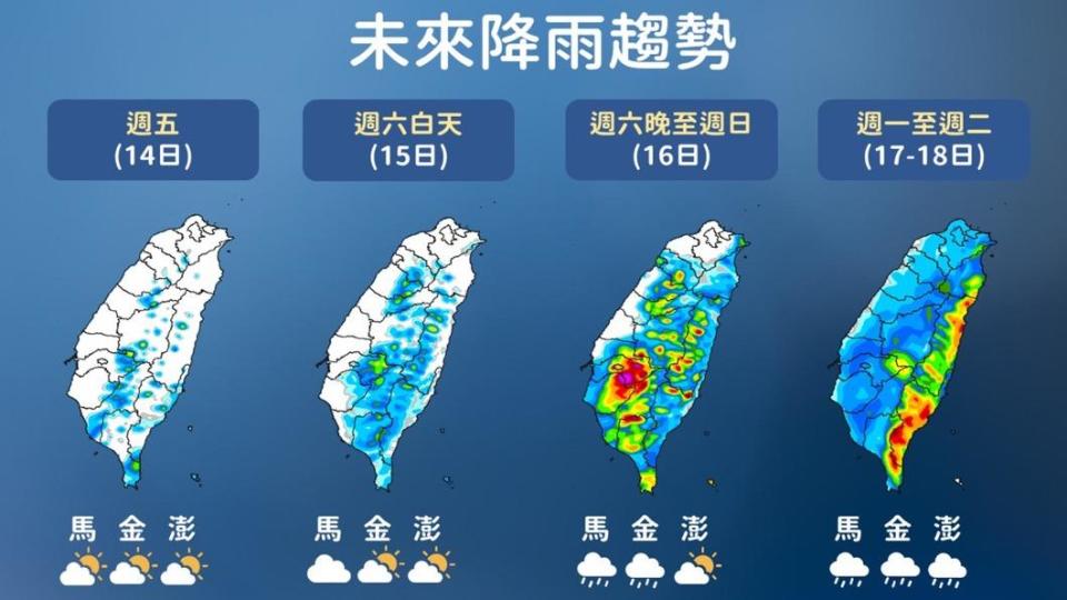 未來降雨趨勢。（圖／中央氣象局）