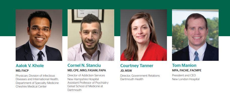 Four employees from across the Dartmouth Health system have been named to the “40 Under Forty” list for 2023 by the New Hampshire Union Leader. Named this year are: Aalok V. Khole, MD,; Corneliu N. Stanciu, MD,; Courtney Tanner, JD,; and Tom Manion, MPA.