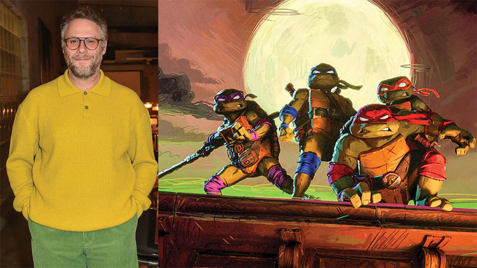 Seth Rogen wrote, produced and lent his voice to Paramount Nickelodeon’s Teenage Mutant Ninja Turtles Mutant Mayhem.