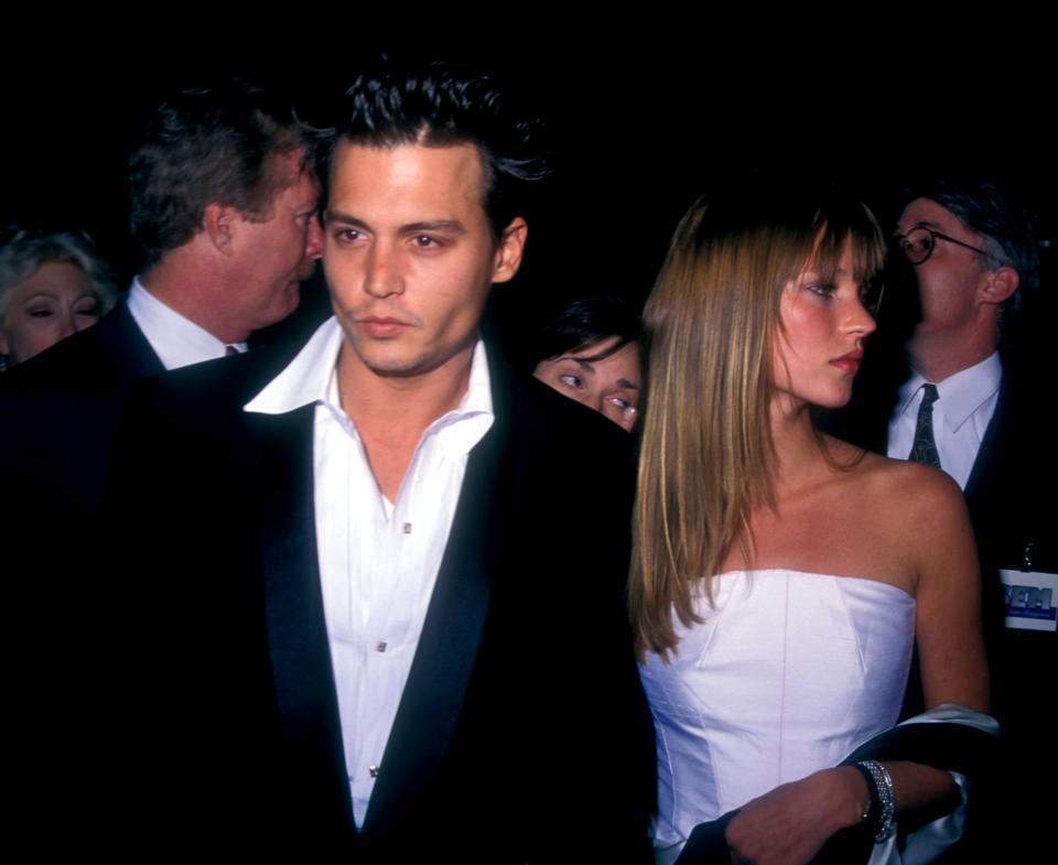 Johnny Depp and Kate Moss during 
