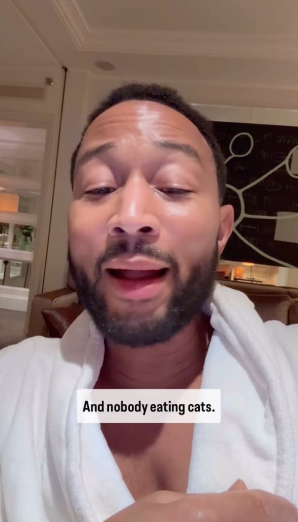 Le chanteur, lauréat d'un Grammy, a déclaré que les migrants ont afflué à Springfield en raison du nombre d'emplois qui se sont ouverts. Instagram/@johnlegend