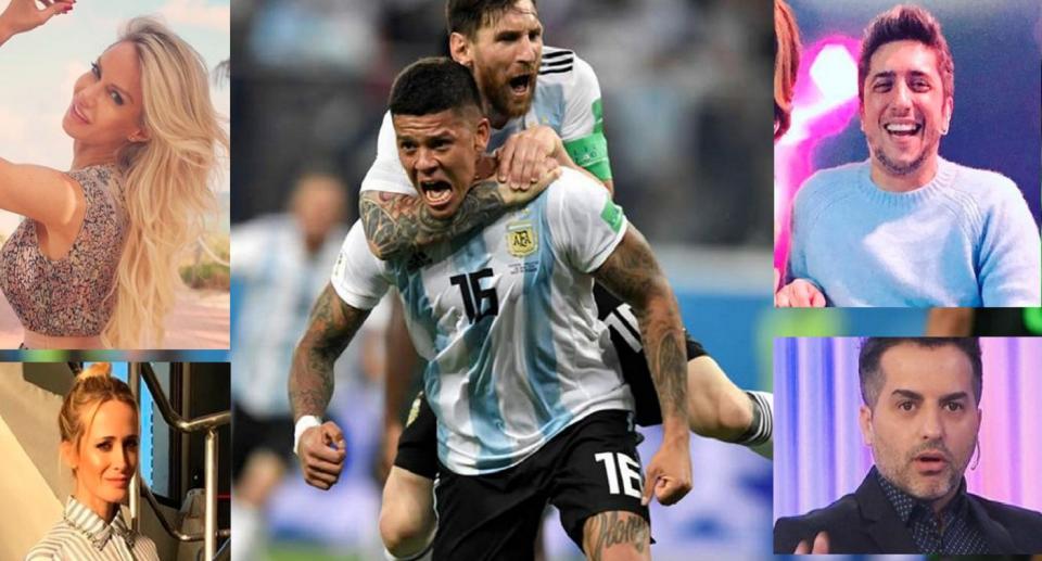 Así vivieron los famosos el partido de Argentina contra Nigeria. Foto: TN + Twitter