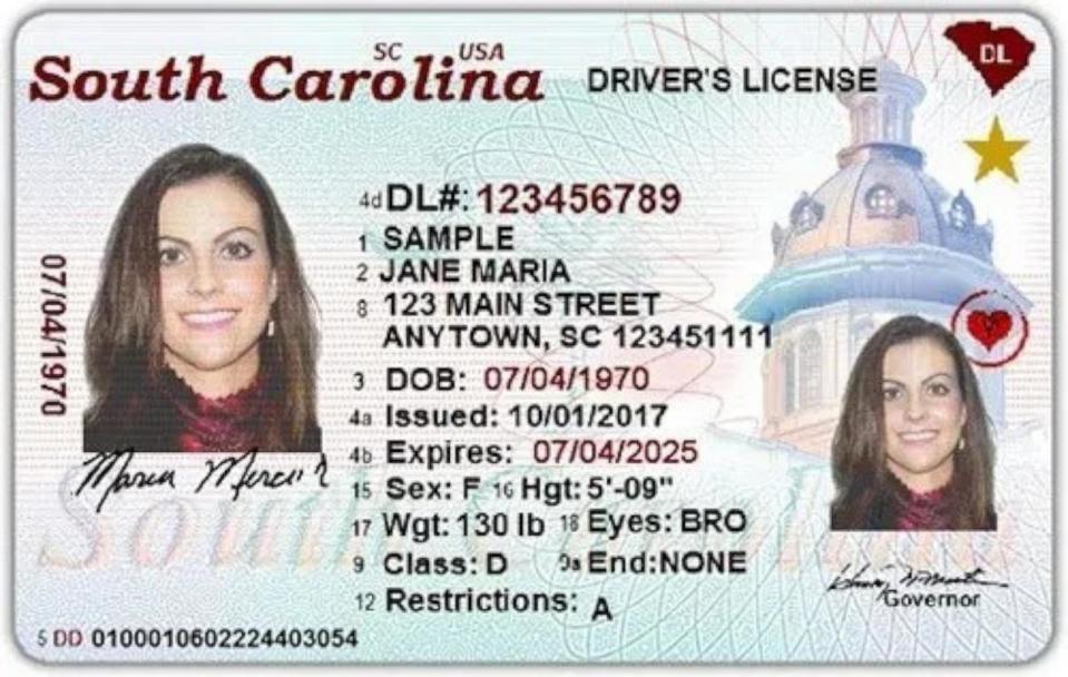 PHOTO: An example of a REAL ID from North Carolina issued by the DMV. (Dept. of Motor Vehicles)